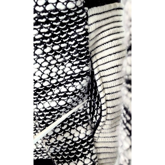 First Class Commando Wool Blend Mens Sweater Sz M Shawl Neck Pockets Black White - Picture 14 of 15